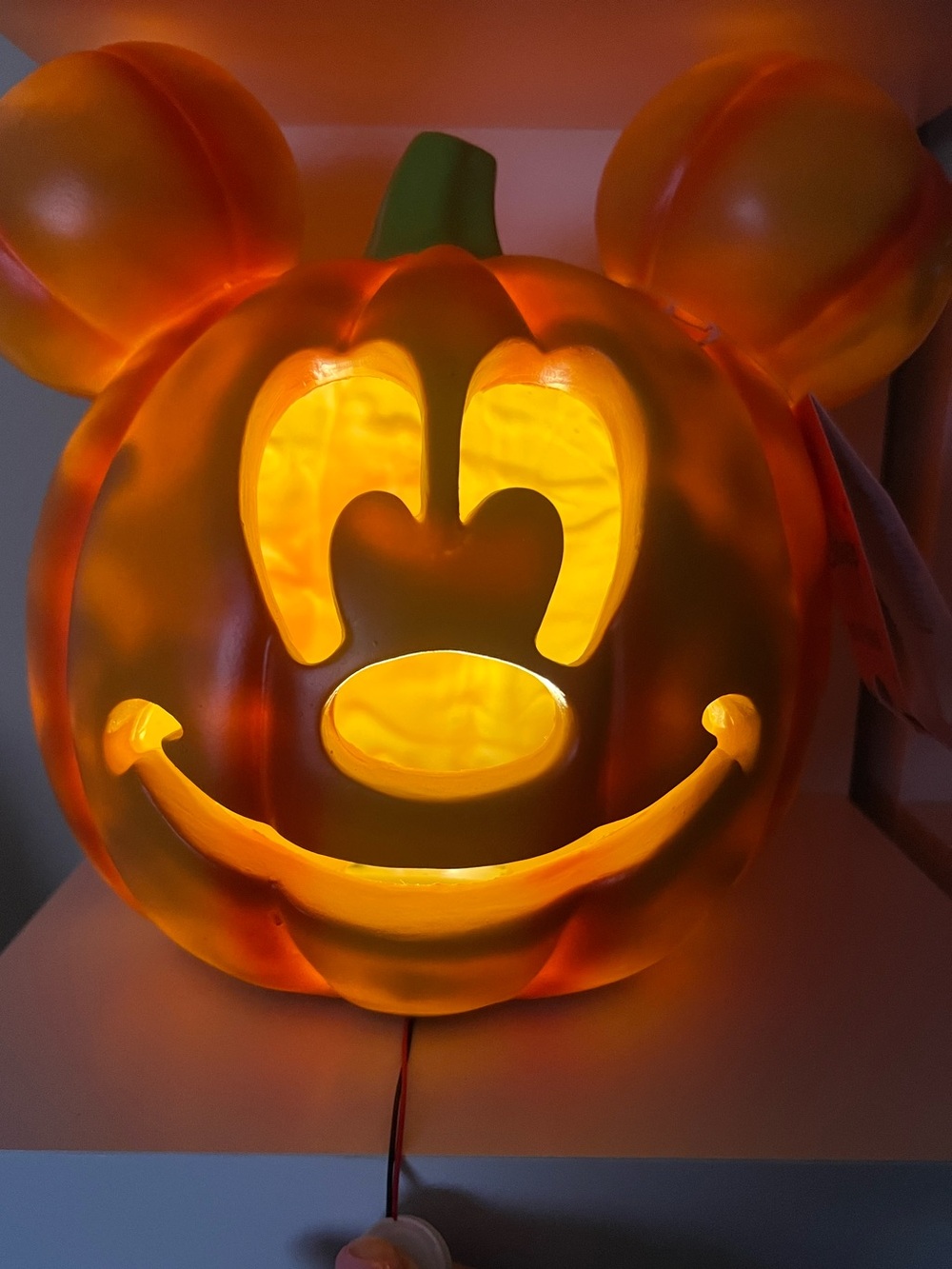 Orange Mickey Pumpkin LED Light - Festive Halloween Decoration Large